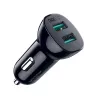 Toiteadapter CHOETECH C0051 kahe USB-A pordiga 36W QC3.0, must