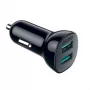 Toiteadapter CHOETECH C0051 kahe USB-A pordiga 36W QC3.0, must