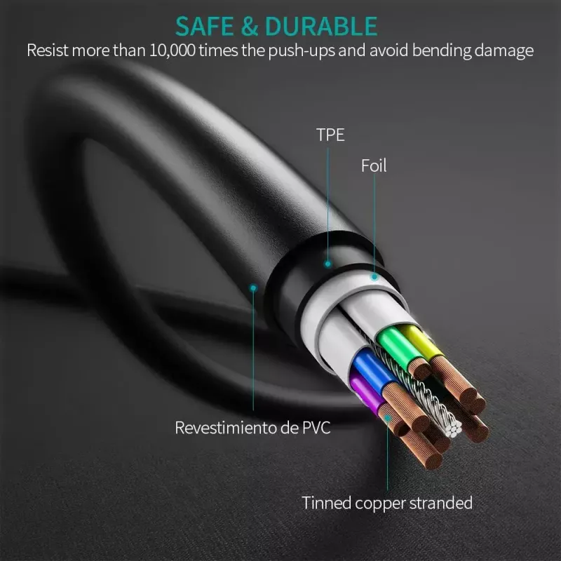 USB-kaabel Choetech CC0002 USB 2.0 1m USB C Must