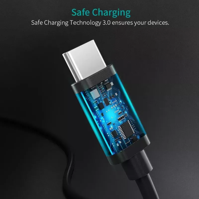 USB-kaabel Choetech CC0002 USB 2.0 1m USB C Must