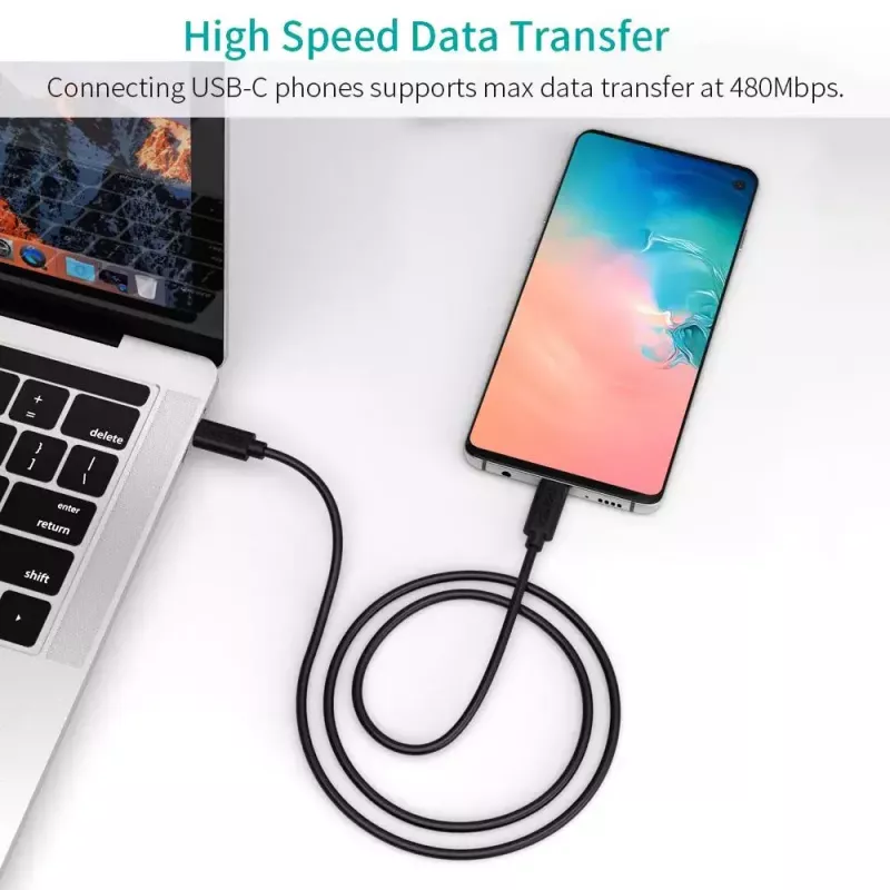 USB-kaabel Choetech CC0002 USB 2.0 1m USB C Must