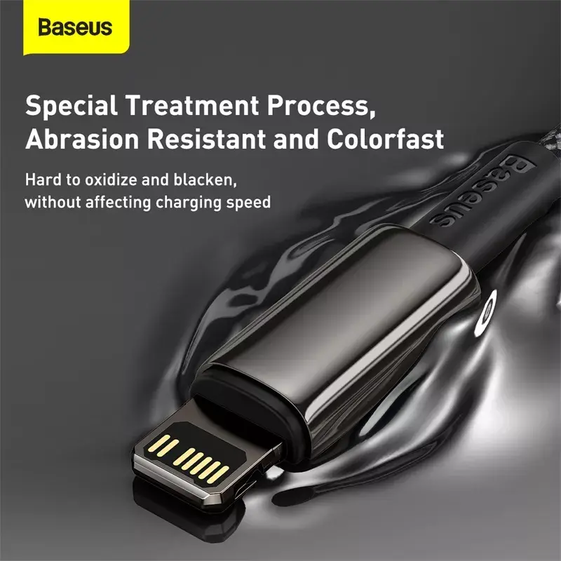 Baseus Tungsten Gold 1 m must Lightning kuni USB C kaabel