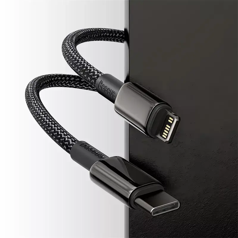 Baseus Tungsten Gold 1 m must Lightning kuni USB C kaabel