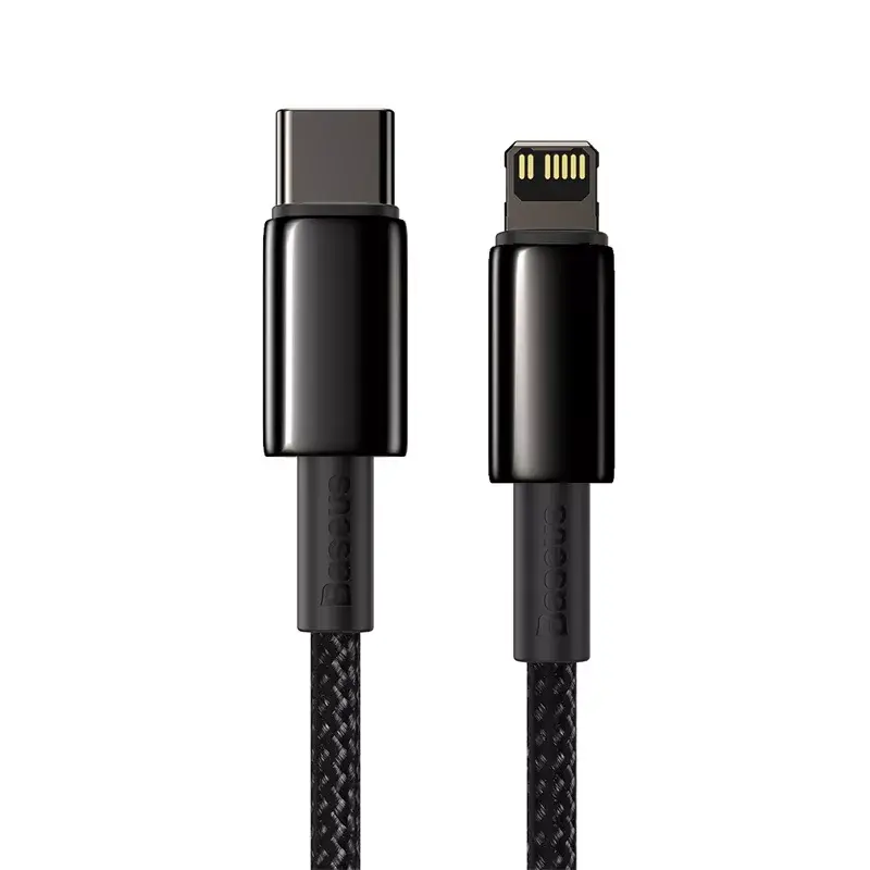 Baseus Tungsten Gold 1 m must Lightning kuni USB C kaabel