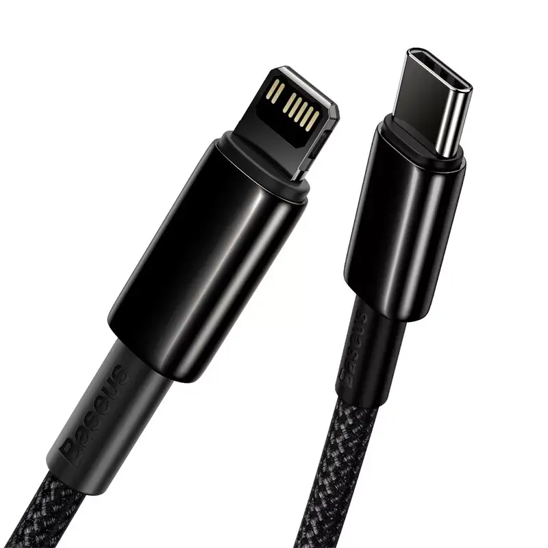 Baseus Tungsten Gold 1 m must Lightning kuni USB C kaabel
