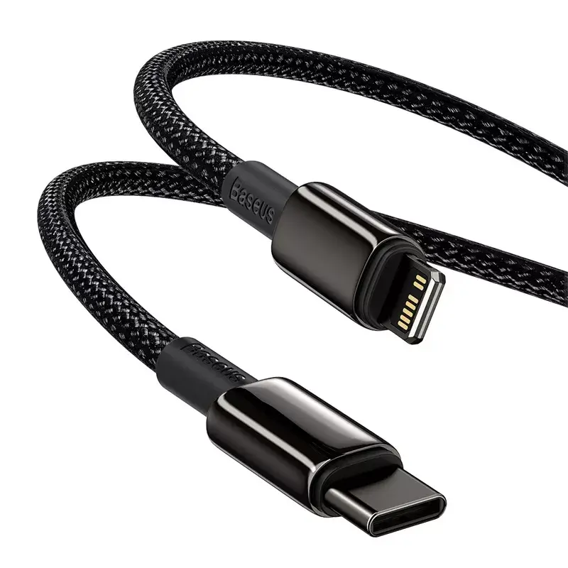 Baseus Tungsten Gold 1 m must Lightning kuni USB C kaabel