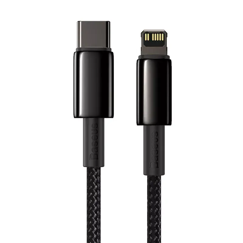 Baseus Tungsten Gold 2 m must Lightning USB-C kaabel