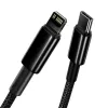 Baseus Tungsten Gold 2 m must Lightning USB-C kaabel