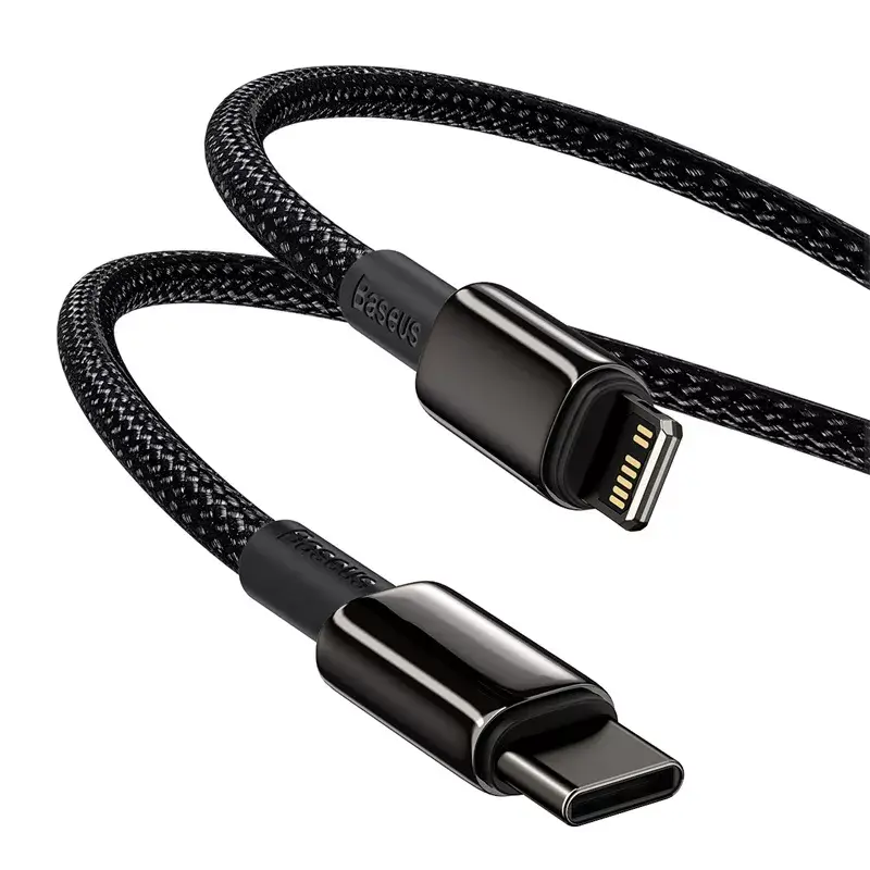 Baseus Tungsten Gold 2 m must Lightning USB-C kaabel