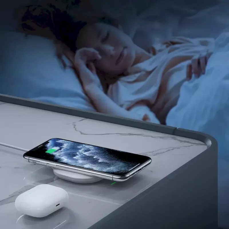 Juhtmevaba laadimisalus CHOETECH T550-F-v2 15W valge — Qi-ühilduv 15 W kiire juhtmevaba laadija