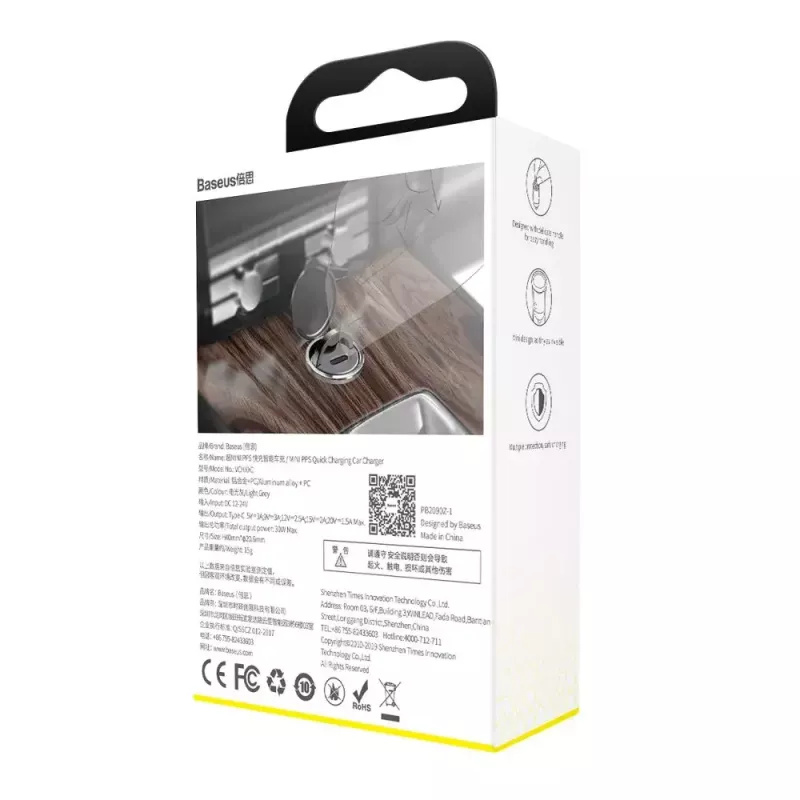 Seinalaadija Baseus VCHX-B0G 30W QC4.0 ja PD3.0 toega