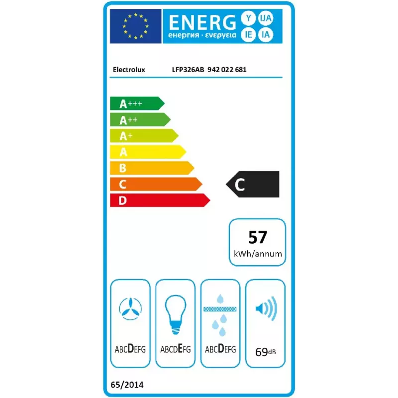 Sisseehitatud õhupuhasti Electrolux Serie 300 LFP326AB, LED, 57 dB
