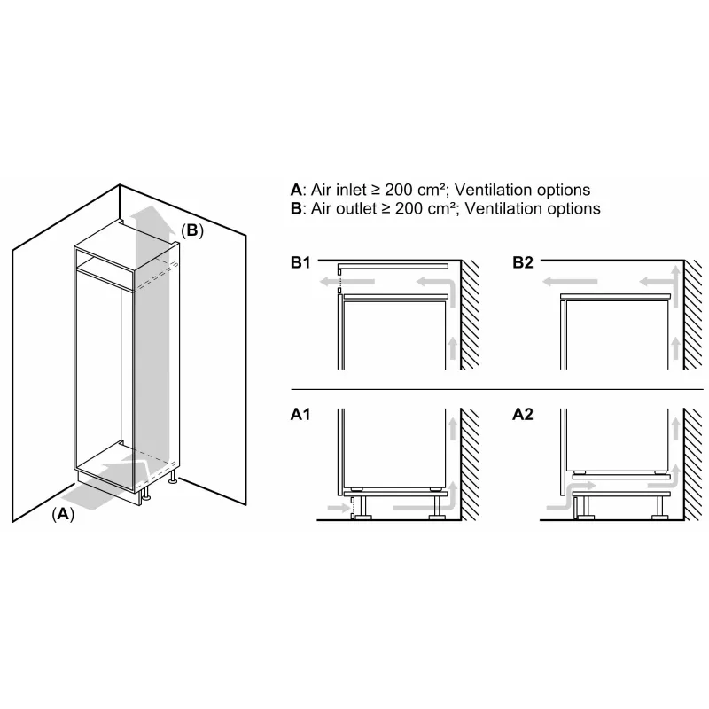 Bosch Serie 2 KIN86NSE0 külmik-sügavkülmik sisseehitatav 260 L