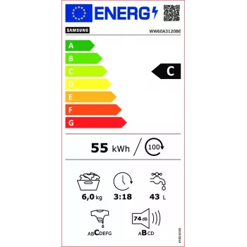 Samsung WW60A3120BE/LE pesumasin eestlaetav 6 kg 1200 p/min valge