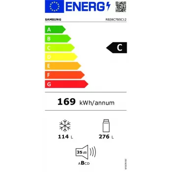Samsung RB38C7B5C12/EF külmik-sügavkülmik eraldiseisev valge
