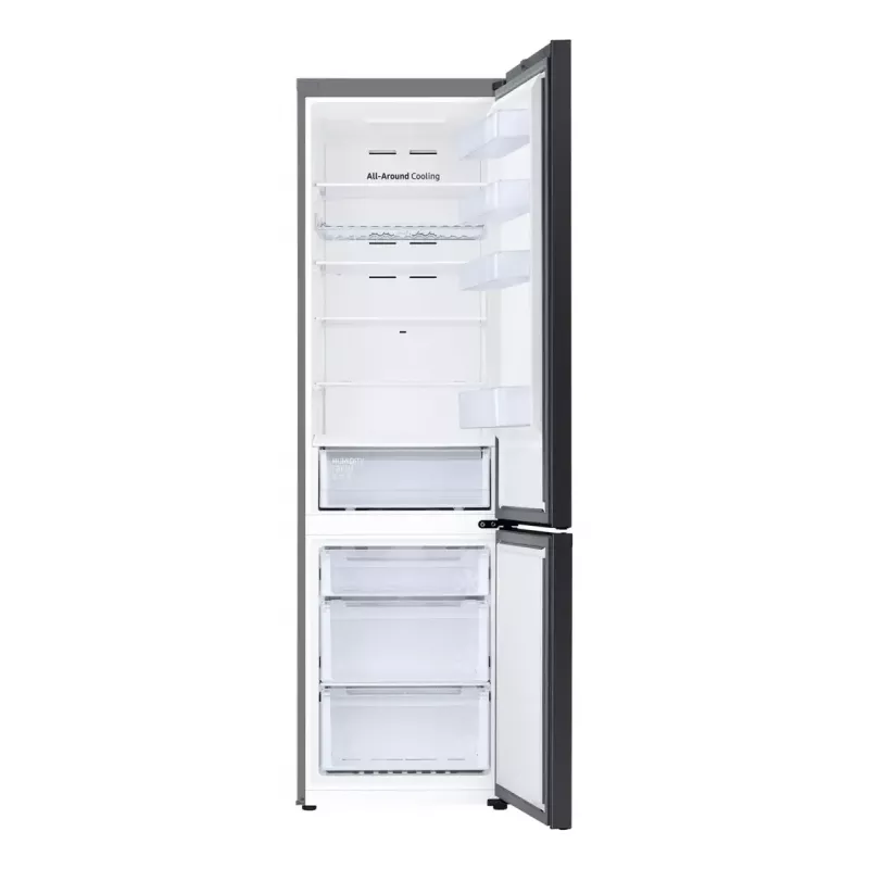 Eraldiseisev külmik Samsung RB38C6B2E22 koos No Frost, parempoolne hing, 35 dB, energiaklass E, 8 kg/24h külmutusvõimsus, 4 riiulit, 2 köögiviljasahtlit, must