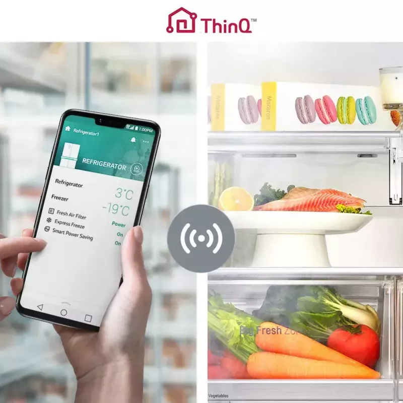 Külmik-sügavkülmik LG InstaView™ ThinQ™ GSXV90MCAE 635 L