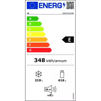 LG InstaView GSXV91PZAE külg-külje kõrval külmik Vabaltseisev 635 L Must, roostevaba teras