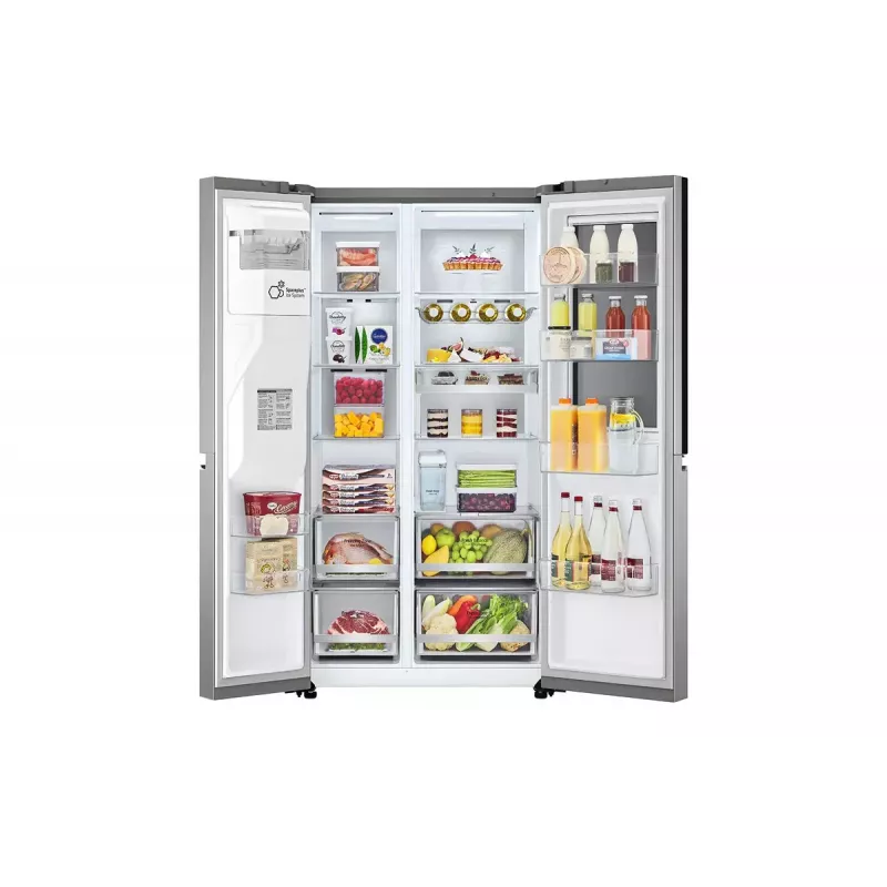 LG InstaView GSXV91PZAE külg-külje kõrval külmik Vabaltseisev 635 L Must, roostevaba teras