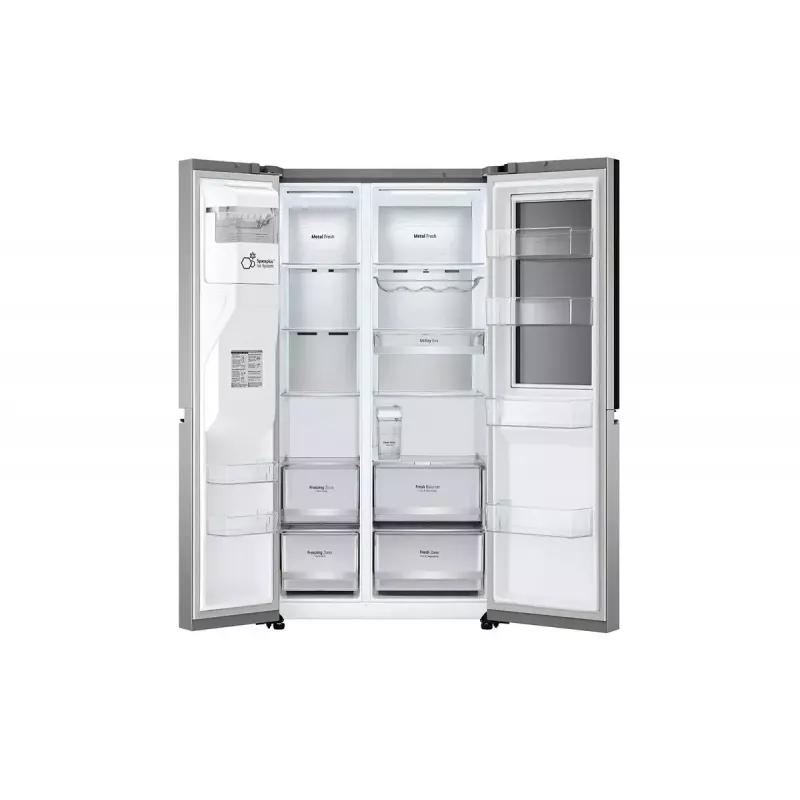LG InstaView GSXV91PZAE külg-külje kõrval külmik Vabaltseisev 635 L Must, roostevaba teras
