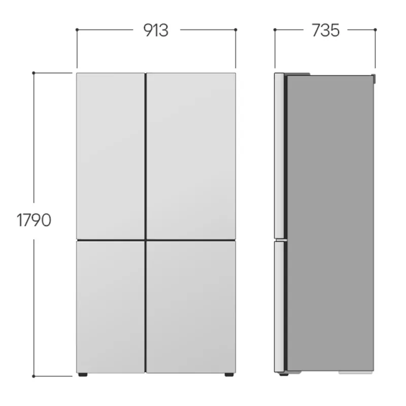 Külg-külje kõrval külmik LG GSLC41PYPE, 641 L kogumaht, külmik 420 L / sügavkülmik 221 L, eraldiseisev, hõbedane