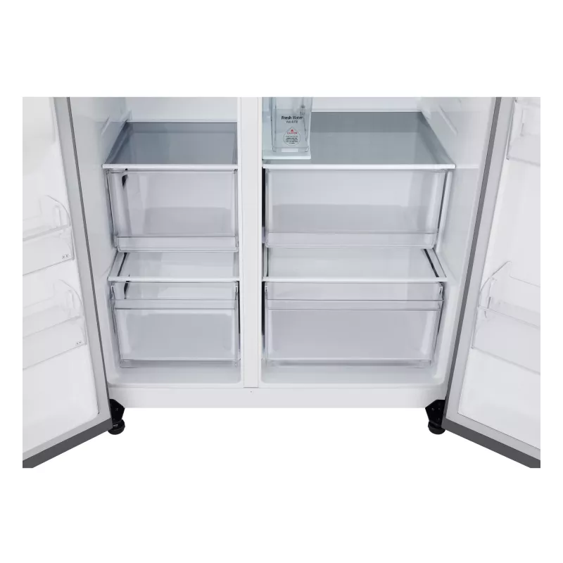 Külg-külje kõrval külmik LG GSLC41PYPE, 641 L kogumaht, külmik 420 L / sügavkülmik 221 L, eraldiseisev, hõbedane