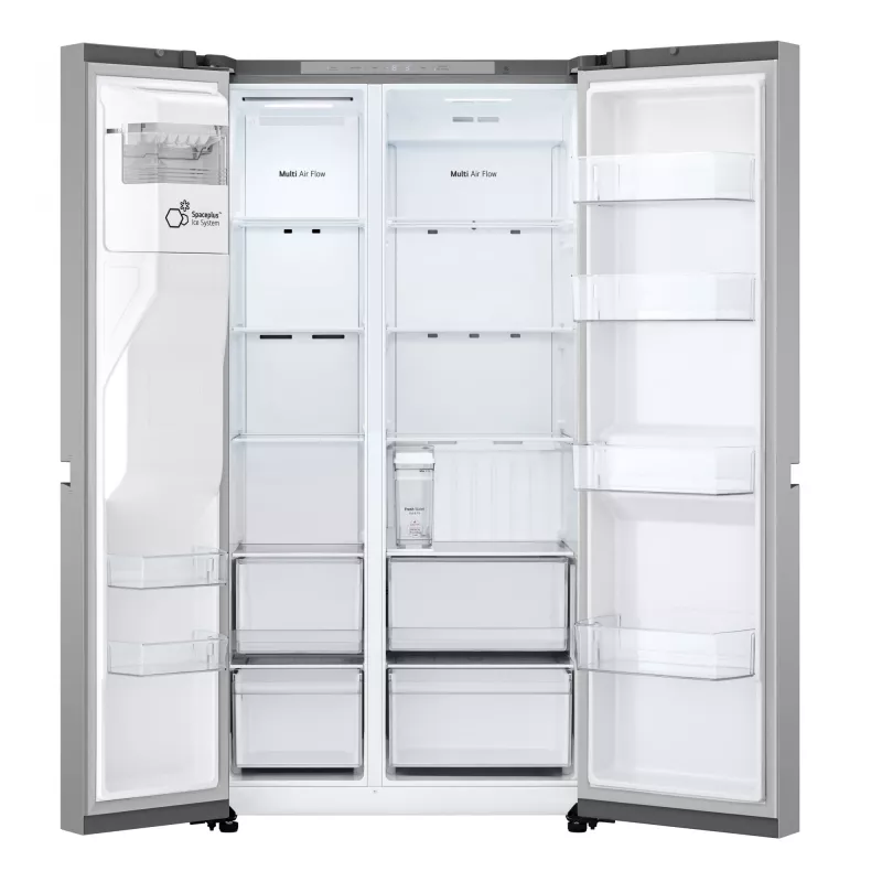 Külg-külje kõrval külmik LG GSLC41PYPE, 641 L kogumaht, külmik 420 L / sügavkülmik 221 L, eraldiseisev, hõbedane