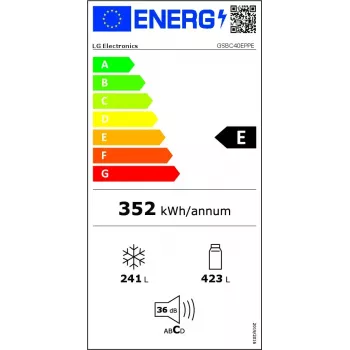 LG GSBC40EPPE külgmikülmkapp Eraldiseisev 664 L E Must