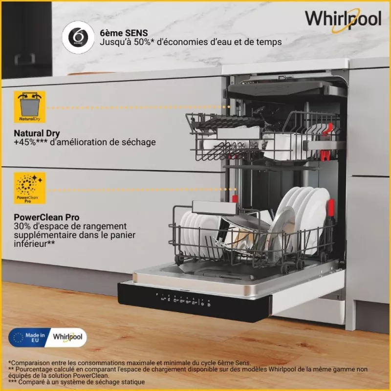 Whirlpool WSFO 3O34 PF vabaltseisev 10 komplekti nõudepesumasin