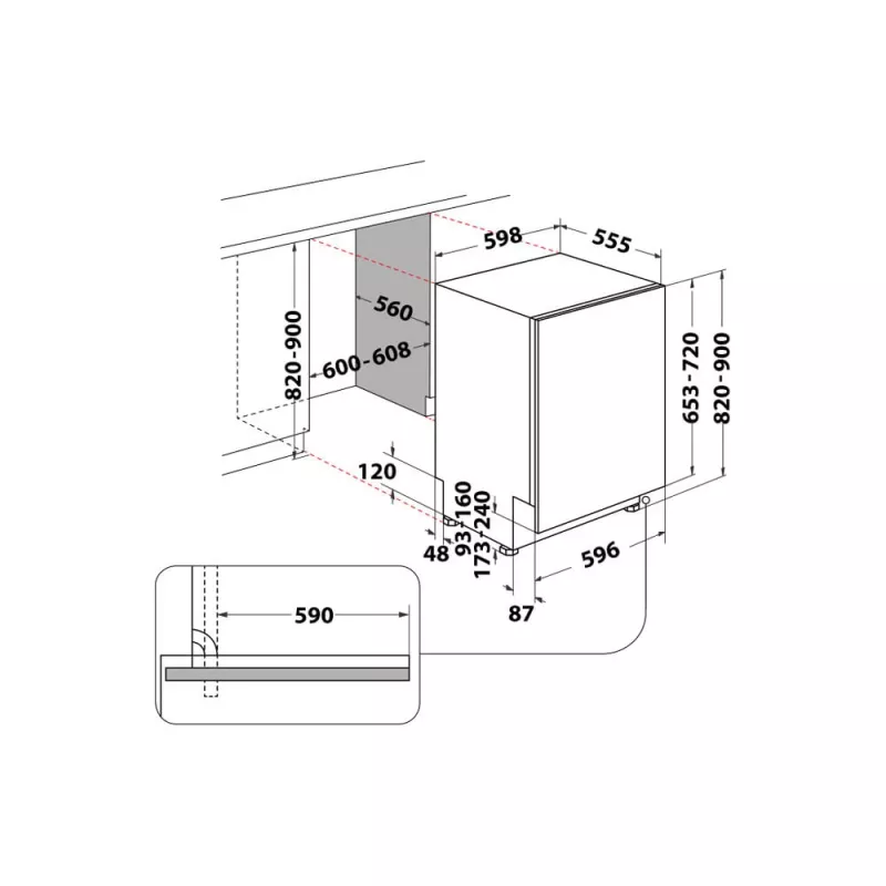 Whirlpool MaxiSpace W8I HT58 T Täielikult sisseehitatav 14 nõudekomplekti