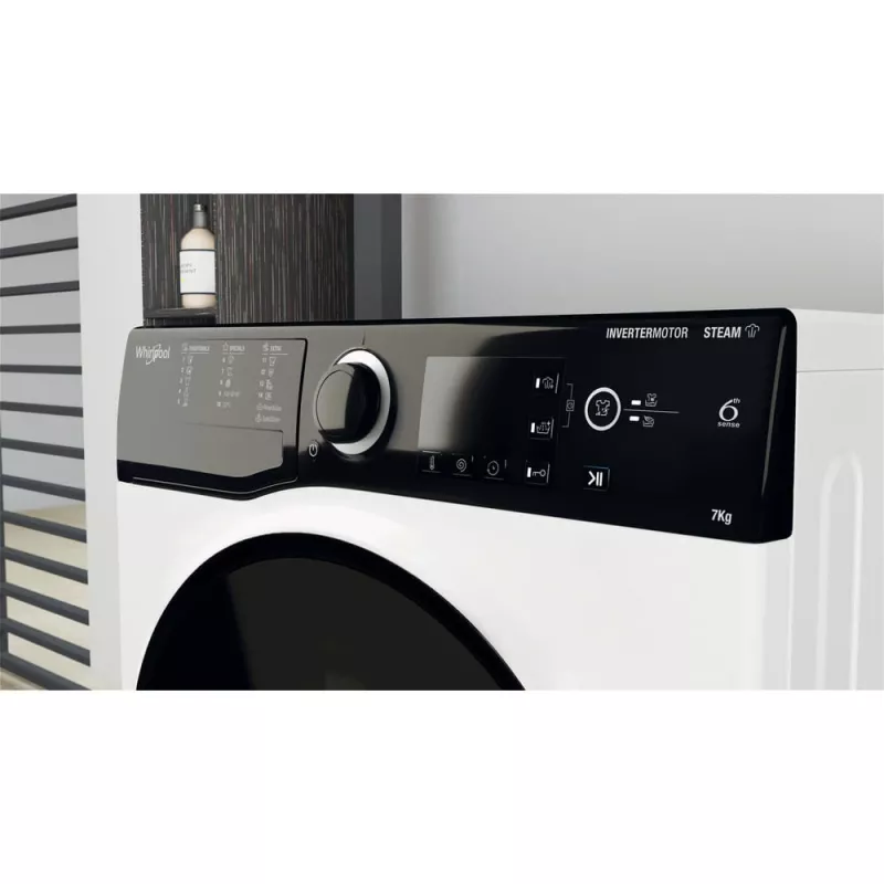 Whirlpool WRSB 7259 D EU pesumasin eestlaetav 7 kg 1151 p/min must, valge