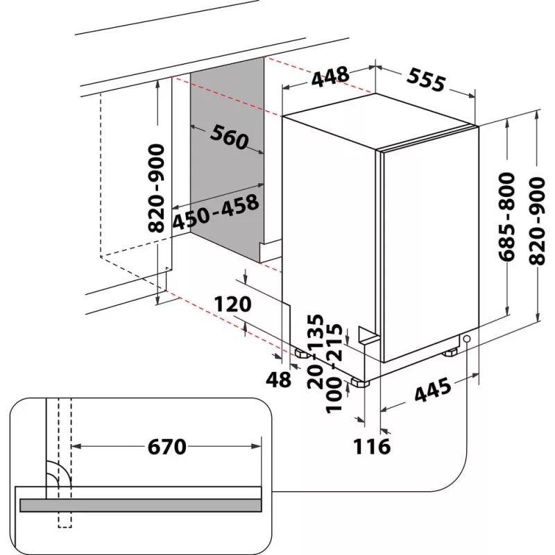 Whirlpool WH6IC11BS7LSA0 täissüvistatav 11 komplekti