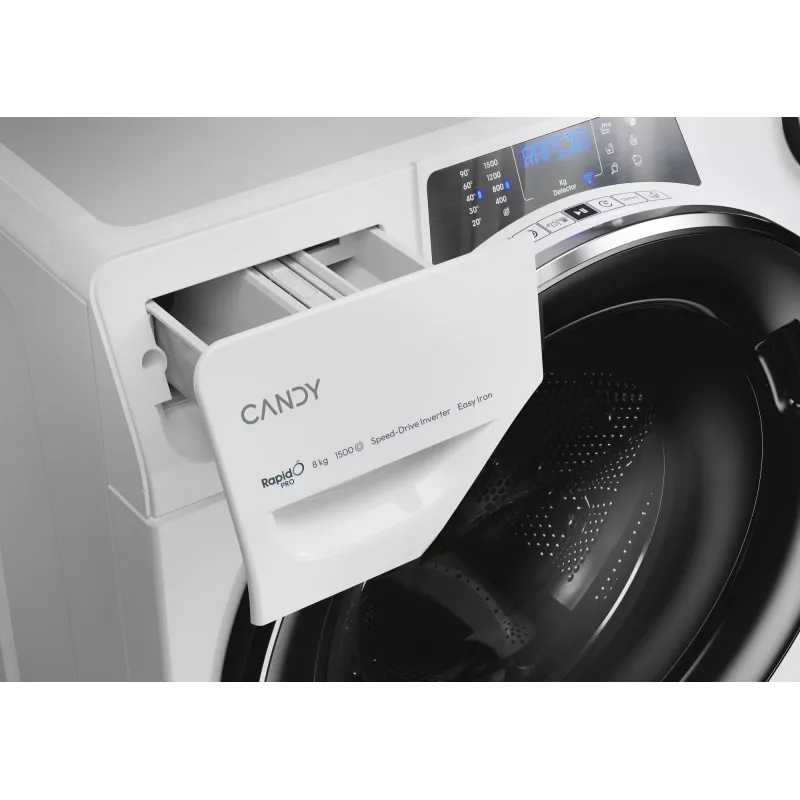Candy RapidÓ PRO RP 586BWMBC/1-S pesumasin eestlaetav 8 kg 1500 p/min valge