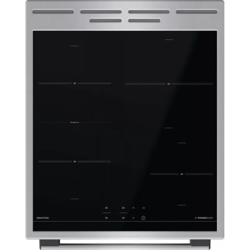 Gorenje 740742 pliit Vabaltseisev pliit Elektriline Tsoon-induktsioonplaat Must, Roostevaba teras