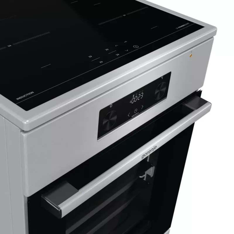 Gorenje 740742 pliit Vabaltseisev pliit Elektriline Tsoon-induktsioonplaat Must, Roostevaba teras