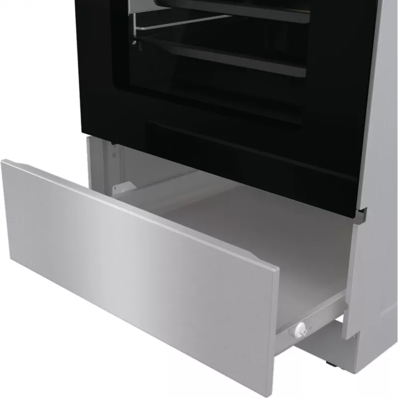 Gorenje 740742 pliit Vabaltseisev pliit Elektriline Tsoon-induktsioonplaat Must, Roostevaba teras