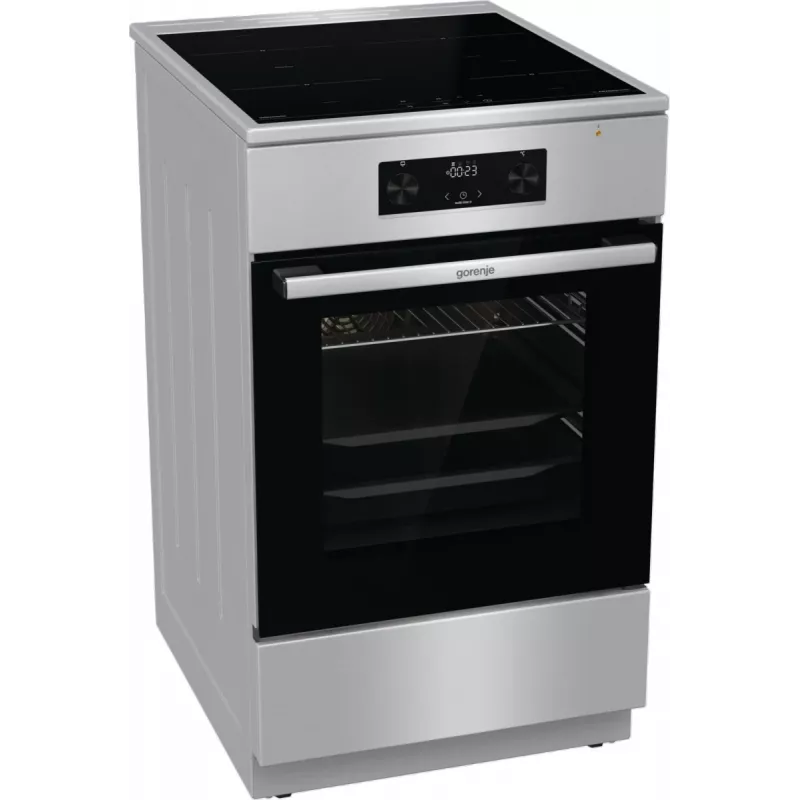 Gorenje 740742 pliit Vabaltseisev pliit Elektriline Tsoon-induktsioonplaat Must, Roostevaba teras
