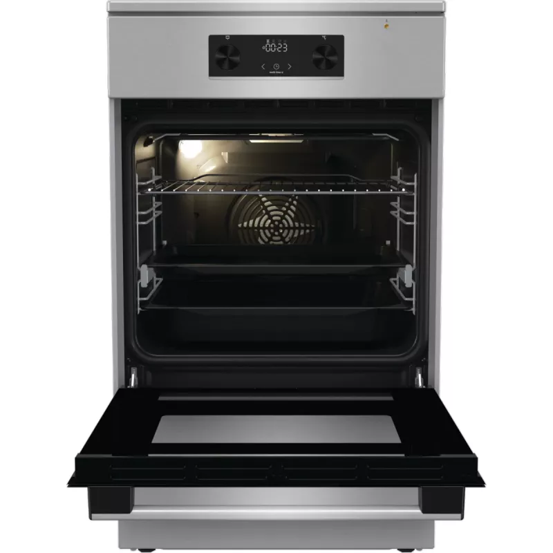 Gorenje 740742 pliit Vabaltseisev pliit Elektriline Tsoon-induktsioonplaat Must, Roostevaba teras