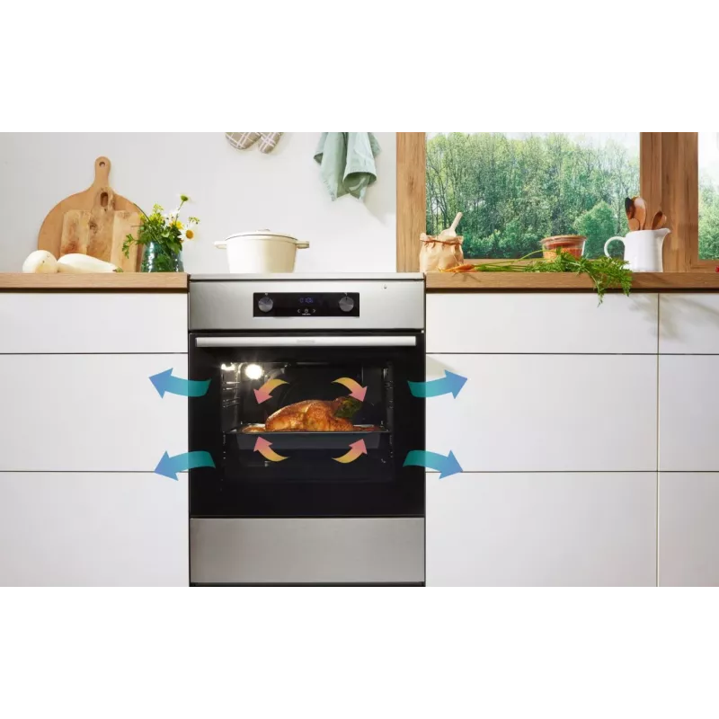 Gorenje 740742 pliit Vabaltseisev pliit Elektriline Tsoon-induktsioonplaat Must, Roostevaba teras