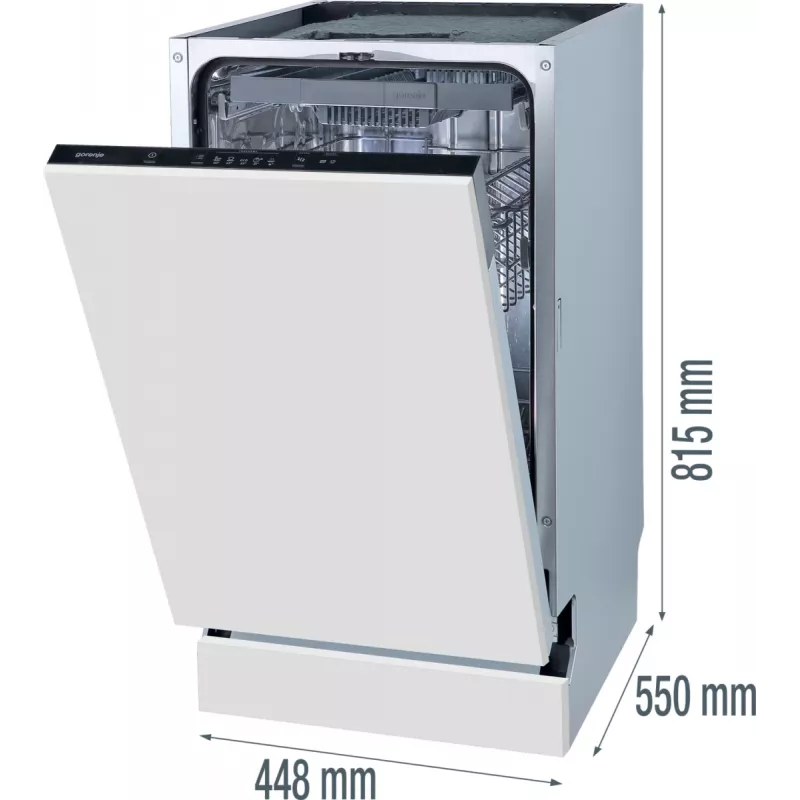 Gorenje GV 520 E 10 EB, täielikult sisseehitatud, 11 lauakatet