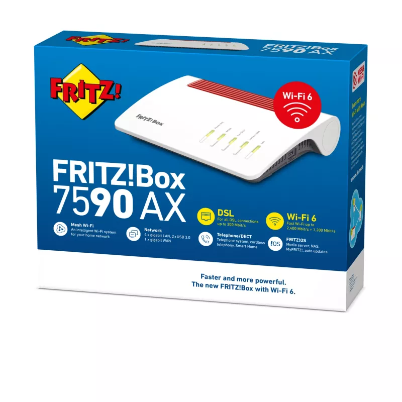Lauapealne ruuter FRITZ!Box 7590 AX kaheribaline Wi-Fi 6