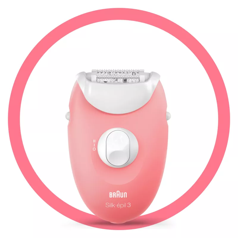 Braun Silk-épil 3 3-176 epilaator 3 lisaseadmega, Roosa, Valge, 20 pintsetti, Raseerimine, AC, 100–240 V, 50–60 Hz