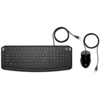 HP Pavilion klaviatuur ja hiir 200, juhtmega, USB, mehaaniline, QWERTY, must, hiir kaasas