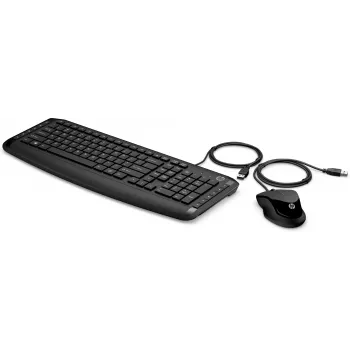 HP Pavilion klaviatuur ja hiir 200, juhtmega, USB, mehaaniline, QWERTY, must, hiir kaasas