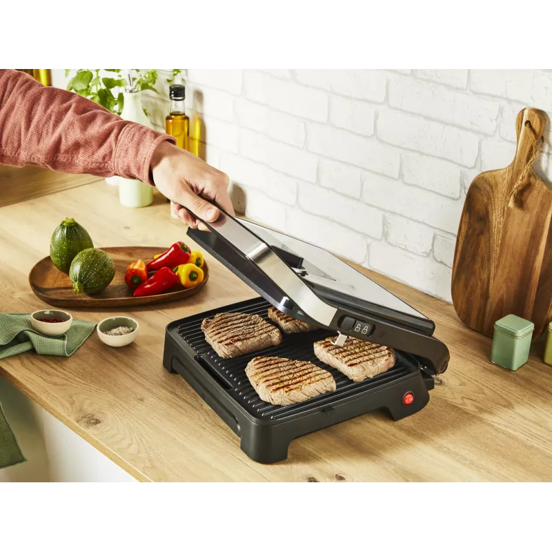 Kontaktgrill Tefal Inicio Adjust GC272D10 mittenakkuvate plaatide ja reguleeritava temperatuuriga