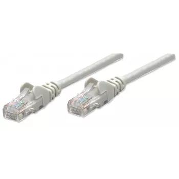 Intellinet võrguparanduskaabel, Cat5e, 10 m, hall, CCA, U/UTP, PVC, RJ45, kullatud kontaktid, tõmbetõkestusega, kaablikaitseotsaga, eluaegne garanti