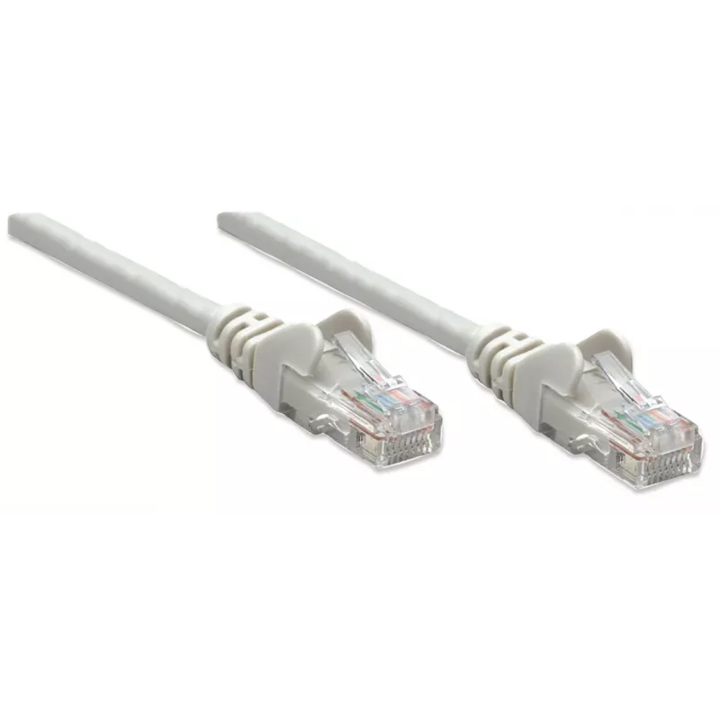 Intellinet võrguparanduskaabel, Cat5e, 20 m, hall, CCA, U/UTP, PVC, RJ45, kullatud kontaktid, takerdumisvaba, kaitsvaotsikuga, eluaegne garantii