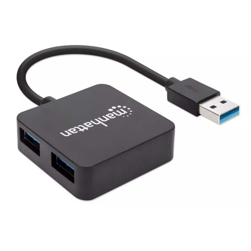 Manhattan USB-A 4-pordiline jaotur, 4x USB-A porti, 5 Gbps (USB 3.2 Gen1 ehk USB 3.0), USB-toitega (välist toiteallikat pole vaja). Kiirlaadimine: 1 port kuni 0,9 A; laadimine kõigis 4 pordis nõuab välist toiteallikat (ei ole kaasas), samaväärne mudeliga ST4300MINU3B