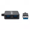 Manhattan USB-A 4-pordiline jaotur, 4x USB-A porti, 5 Gbps (USB 3.2 Gen1 ehk USB 3.0), USB-toitega (välist toiteallikat pole vaja). Kiirlaadimine: 1 port kuni 0,9 A; laadimine kõigis 4 pordis nõuab välist toiteallikat (ei ole kaasas), samaväärne mudeliga ST4300MINU3B