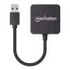 Manhattan USB-A 4-pordiline jaotur, 4x USB-A porti, 5 Gbps (USB 3.2 Gen1 ehk USB 3.0), USB-toitega (välist toiteallikat pole vaja). Kiirlaadimine: 1 port kuni 0,9 A; laadimine kõigis 4 pordis nõuab välist toiteallikat (ei ole kaasas), samaväärne mudeliga ST4300MINU3B